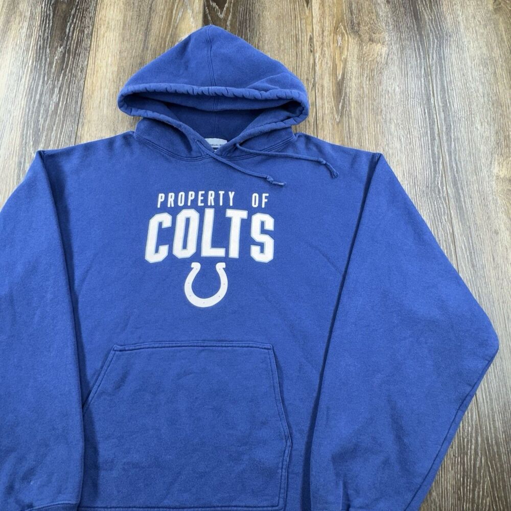 Vintage Indianapolis Colts Hoodie Mens XL Blue Sweatshirt NFL Football Sweater